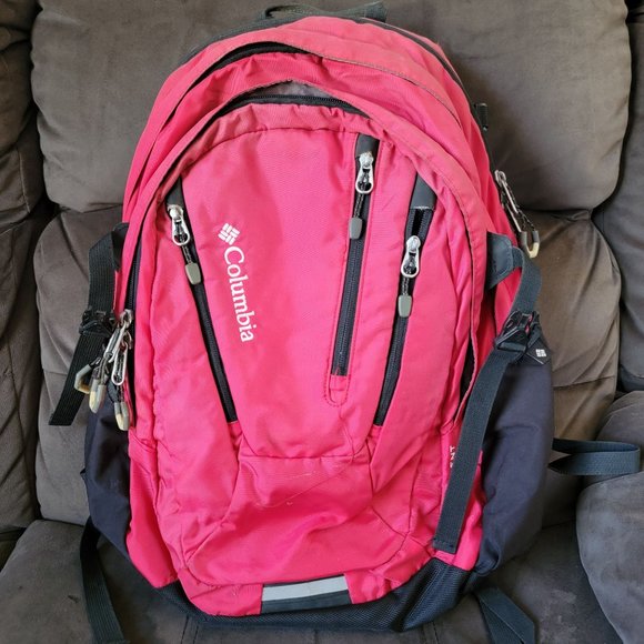 Columbia Monument Unisex Adults Backpack Red Outdoor Hiking School Work - Picture 1 of 10